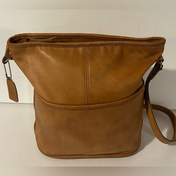 Vintage Coach Brown Leather Bucket Bag Crossbody Legacy Made USA - Picture 4 of 15